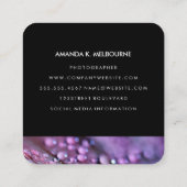 Blad en waterdruppels | Wildelevensfotografie Vierkante Visitekaartje (Achterkant)