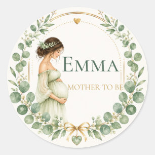 Blad: Eucalyptus Botanische Baby Shower Zegel