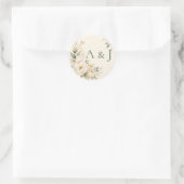 Blad:Floraal Monogram Ivoor Trouw Envelope Zegels (Tas)