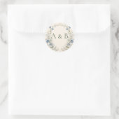 Blad:Florale Monogram Crest Trouw Envelope Zegels (Tas)