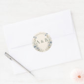 Blad:Florale Monogram Crest Trouw Envelope Zegels (Envelop)