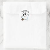Blad Gebeurd door Funny Ghost Pun Ronde Sticker (Tas)