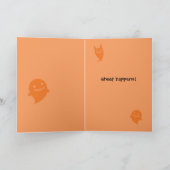 Blad gebeurt Funny Golden Retriever Halloween Kaart (Binnen)