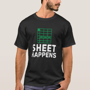 Blad gebeurt spreadsheet accountant boekhouder AC T-shirt