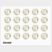 Blad: Gepersonaliseerde Botanische Initialen Envel Ronde Sticker (Vel)