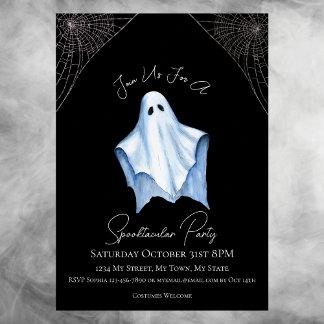 Blad Ghost Volwassen Halloween Party gothic zwart Kaart