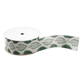 Blad (groen op crème) grosgrain lint (Spoel)