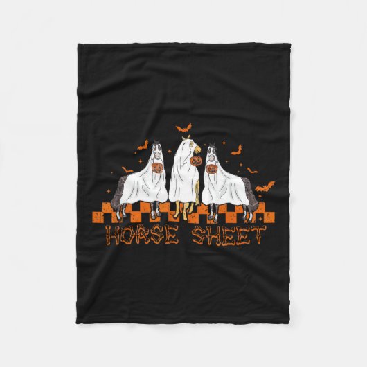 Blad Halloween Ghost Horse Pumpkin Kostuum Boo Fleece Deken (Voorkant)