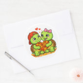 Blad Hart Ronde Sticker (Envelop)