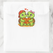 Blad Hart Ronde Sticker (Tas)