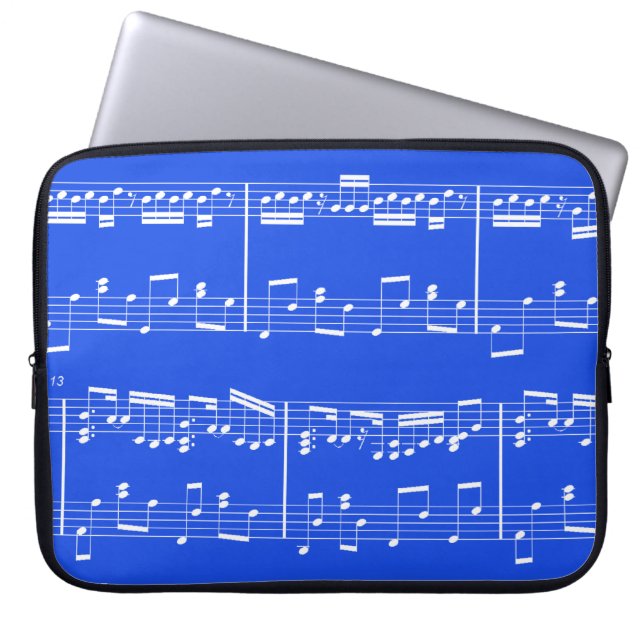 Blad Hoesje muzieklaptop - Royal Blue Laptop Sleeve (Voorkant)