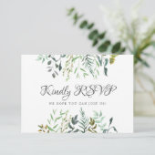 Blad Huwelijk Reactie met Lied Verzoek Maaltijd Ke RSVP Kaartje (Staand voorkant)