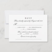 Blad Huwelijk Reactie met Lied Verzoek Maaltijd Ke RSVP Kaartje (Achterkant)