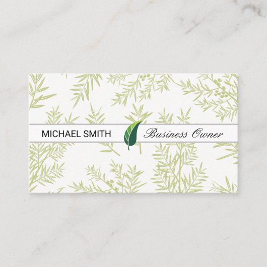 Blad Illustratie | Jeneverbes Takken Visitekaartje (Voorkant)