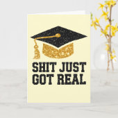 Blad is net echt grappig afstuderen afgestudeerde kaart (Gele Bloem)