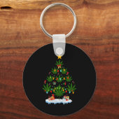 Blad Kerstboom Wiet Stoner Kerstmis Premium Tri-b Sleutelhanger (Voorkant)