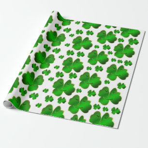 blad, klaver, geluk, plant, groen, shamrock, natuu cadeaupapier