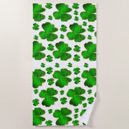 blad, klaver, geluk, plant, groen, shamrock, natuu strandlaken