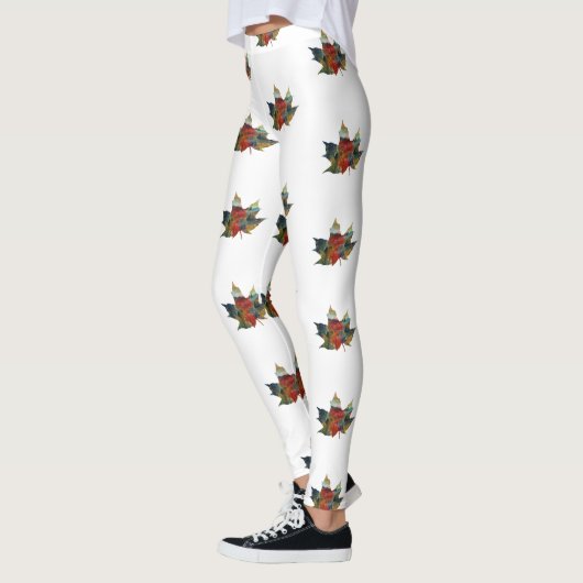 Blad, Kleurrijke Foliage Aangepaste Leggings (Links)