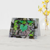 Blad Liefde Hart (leeg van binnen) Kaart (Gele Bloem)