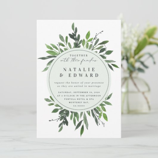  blad lijst foto bruiloft uitnodiging. kaart (Staand voorkant)