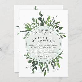  blad lijst foto bruiloft uitnodiging. kaart