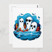 Blad met geesten voor Halloween Briefkaart (Voorkant / Achterkant)