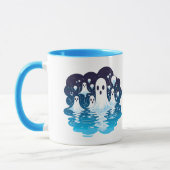 Blad met geesten voor Halloween Mok (Links)