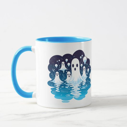 Blad met geesten voor Halloween Mok (Links)