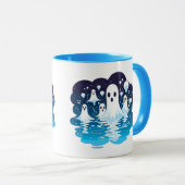 Blad met geesten voor Halloween Mok (Voorkant rechts)