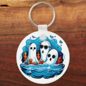 Blad met geesten voor Halloween Sleutelhanger (Voorkant)