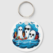Blad met geesten voor Halloween Sleutelhanger (Achterkant)