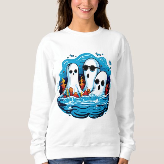 Blad met geesten voor Halloween Trui (Voorkant)