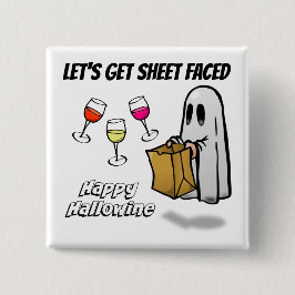 Blad met gezichtsveld Happy Hallowine Vierkante Button 5,1 Cm