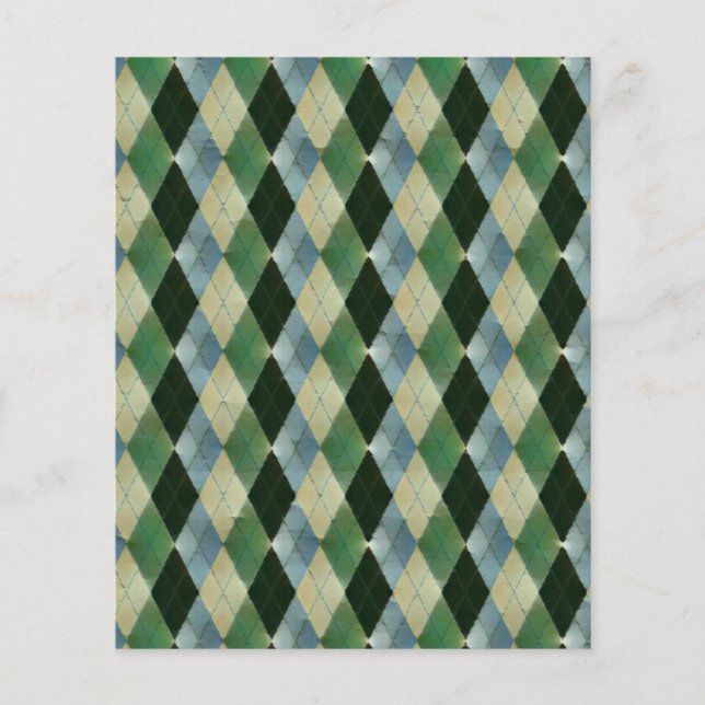  blad met groen geometrisch patroon (Voorkant)