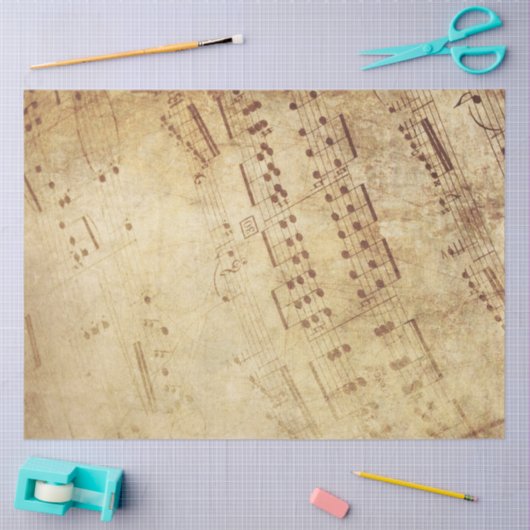 Blad met ontlepagina van achtergrond muziek tissuepapier (Craft)