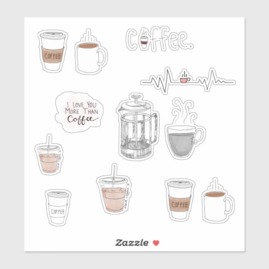 Blad met Sticker Koffiebekers (Vel)