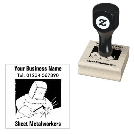 Blad Metaalwerkers & Lassers Rubber Stamp Rubberstempel (Gestempeld)
