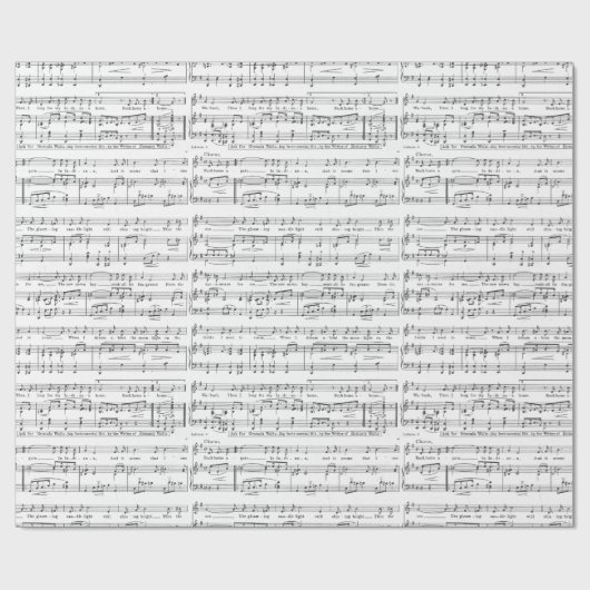 Blad Music Black en White Pattern Cadeaupapier (Vlak)