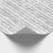 Blad Music Black en White Pattern Cadeaupapier (Hoek)