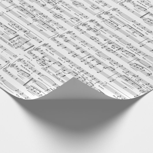Blad Music Black en White Pattern Cadeaupapier (Hoek)