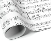 Blad Music Black en White Pattern Cadeaupapier (Rol Hoek)