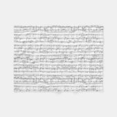 Blad Music Black en White Pattern Fleece Deken (Voorkant (Horizontaal))