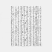 Blad Music Black en White Pattern Fleece Deken (Voorkant)