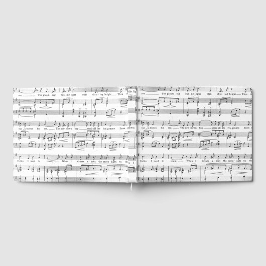 Blad Music Black en White Pattern Gastenboek (Volledig)