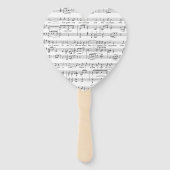 Blad Music Black en White Pattern Handwaaier (Achterkant)