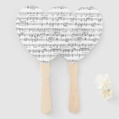 Blad Music Black en White Pattern Handwaaier (Voorkant en achterkant)