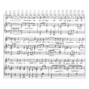 Blad Music Black en White Pattern Kalender