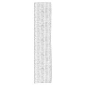 Blad Music Black en White Pattern Korte Tafelloper (Voorkant)