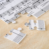 Blad Music Black en White Pattern Legpuzzel (Zijkant)